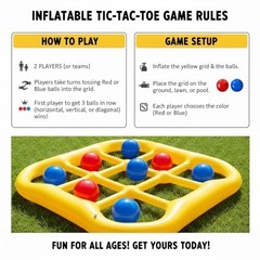 Giant Tic Tac Toe Game for Kids and Adults – Jumbo Inflatable Outdoor Yard