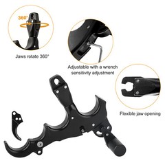 360° Compound Bow Release Aids 3 Or 4 Finger Grip Thumb Caliper Trigger Alloy