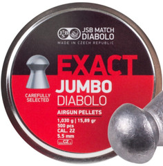 JSB Match 500 Count EXACT JUMBO Domed 5.5mm .22 Caliber Premium Air Pellets