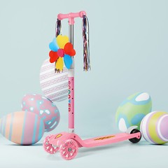 Scooter for Kids 3 Light Up Wheels Kids Kick Scooter Adjustable Foldable Pink