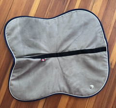 Ogilvy Memory Foam Half Pad – Grey w/ Navy & White Trim – EUC