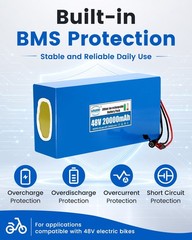 48V 20Ah Lithium Battery Pack Rechargeable for 48V Electric Bicycle System