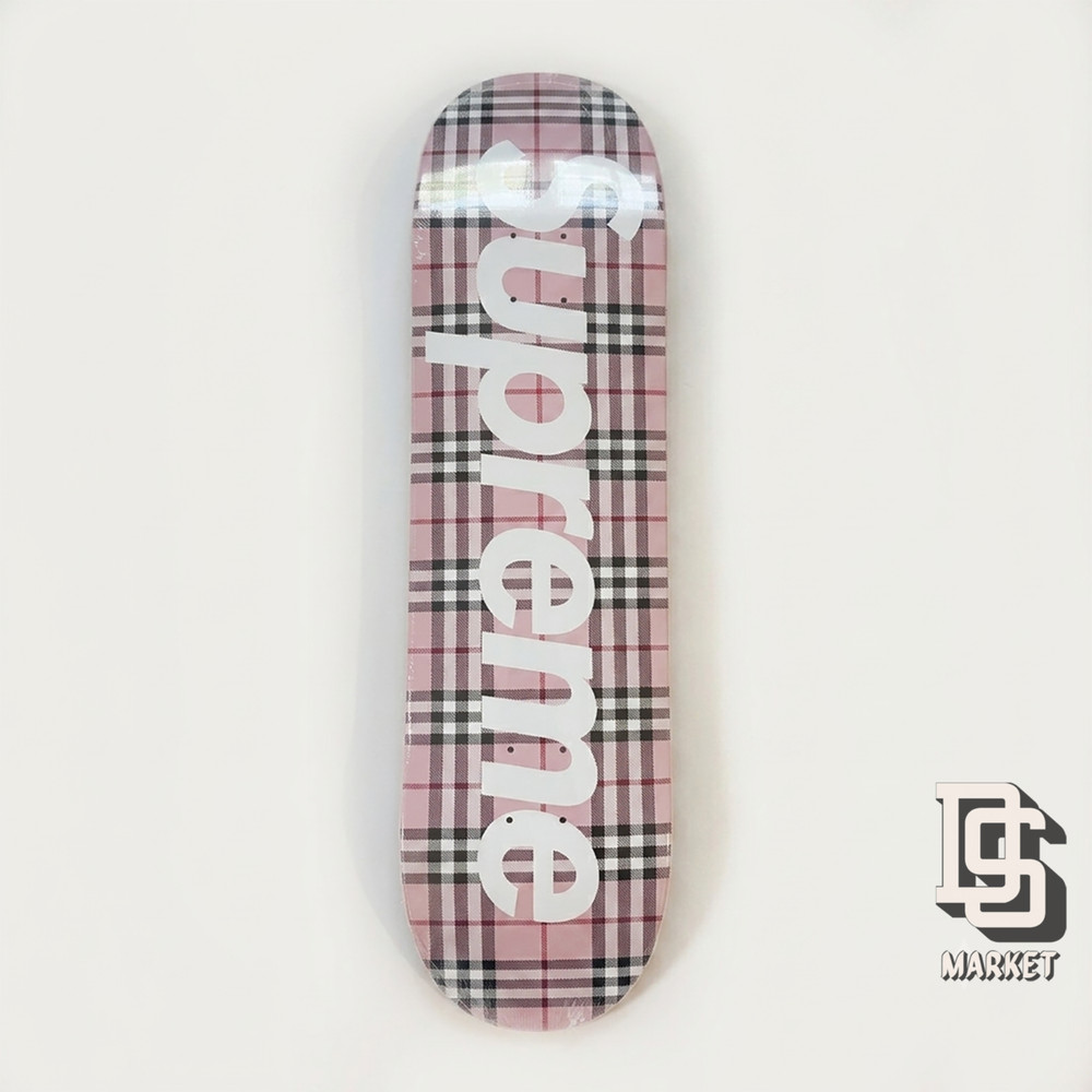 SUPREME BURBERRY LONDON SKATEBOARD DECK PINK NEW WITH WRAPPER SS22