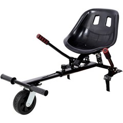 Hoverboard Go-Kart Seat Attachment, Adjustable Frame, Dual Shock Absorber, Black