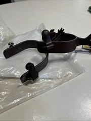Formay spurs Stars Double Gun Shooters Brown 1” Band 2.25 Shank New Western Mens