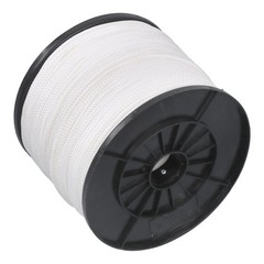 White 1/8 Inch by 1000-Feet Hollow Braid Polypro Rope 350 Pounds