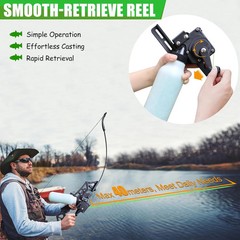 Recurve Bow Fishing Combo Kit with Reel, Arrows, and Portable Bag for Beginners