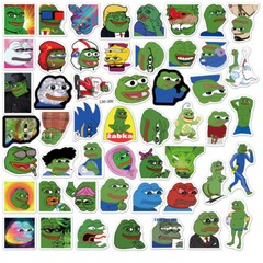 Mix 10/50 PCs Pepe the Frog MEME Cartoon Anime Luggage Car Sticker -No Duplicate
