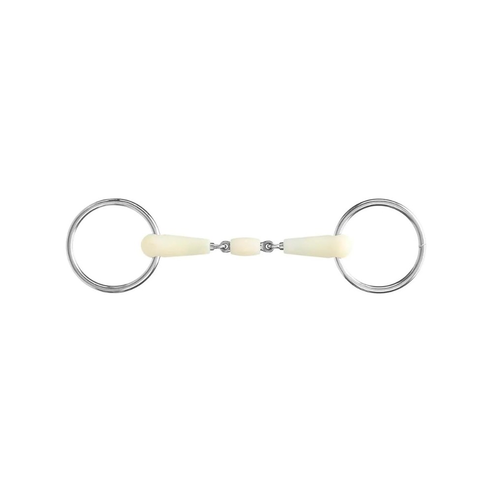 Happy Mouth Double Jointed Loose Ring Snaffle Bit – Color:None Size:5″