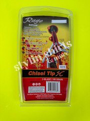 TWO Rage Slipcam CHISEL TIP SC 2″+ cut mechanical 2 blade broadheads 100 grain