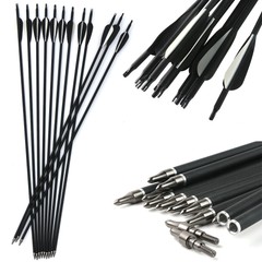 12Pcs 28″ Mixed Carbon Arrows SP500 Archery Target Practice Compound Recurve Bow