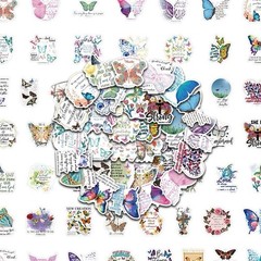 30Pcs Random Aesthetic Butterfly Inspirational Bible Verse Waterproof Stickers