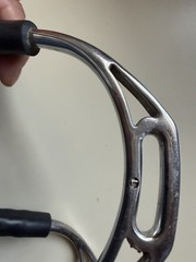 Herm Sprenger Bow Balance Stirrups Blue & Black Treads, sz 4.5