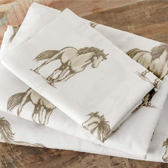 Rod’S Easy Rider Western Queen Sheet Set – Tan & Brown – 4 Piece Cotton