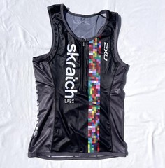 2XU Scratch Labs Tri Set Womens L XL Triathlon Tank Shorts Multicolor Gray Black