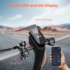 Electric Scooter Adults, 19 Miles Range,10″ Tires,Commuter, APP & Shock Absorber