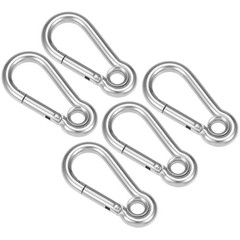 1.60″/40.7mm Stainless Steel Spring Snap Link Hook Clip Keychain 5Pcs