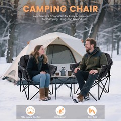 SLSY Oversized Heated Camping Chair Patio Lounge Chairs with 20000mAh Power Bank