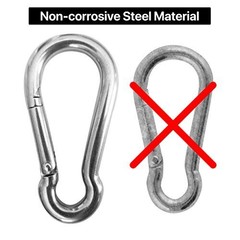 316 Stainless Steel Heavy Duty Carabiner Clips 4 Pack Spring Snap Hooks for Gym