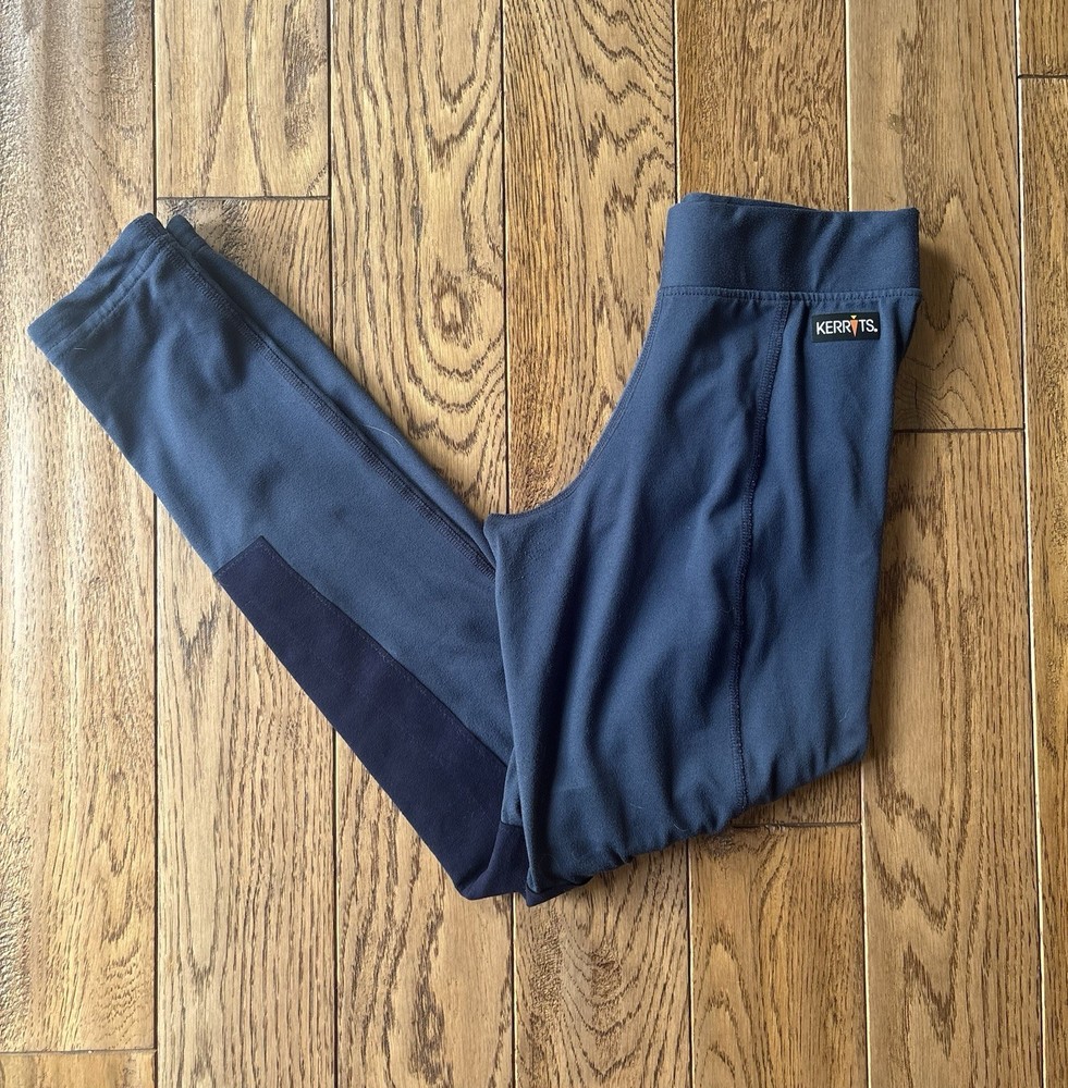 Kerrits Knee Patch Riding Breeches/Tights, Adult Small, Blue