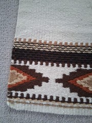 Western Wool Show Saddle Blanket – 34″x34″ – Black Brown – Maytex Handwoven