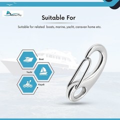 MARINE CITY 2-1/2″ Egg Shaped Snap Hook 316 Stainless Steel for Key chain