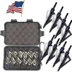 12/24pcs 31″/30″ Carbon Arrows Quiver 100 Grain 2 Blade Broadheads Hunting Shoot