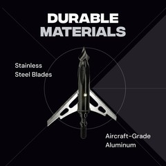 BALLISTA Mechanical Broadheads – 100 Grain 2-Blade Expandable Hunting Tips – 3pc