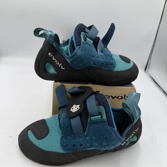 Evolv Kira Rock Climbing Shoes Womens 6.5 Teal Strap Rubber Bouldering