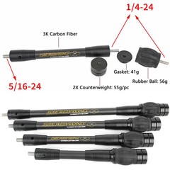 Archery Bow Stabilizer 3K Carbon Fibre Rod Stainless Steel Counterweight Bow Arr
