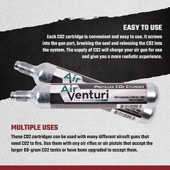 Air Venturi 90gram CO2 Capsule Airsoft Air Guns Paintball Rifle Pistol Pack of 2