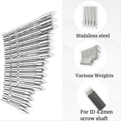12PCS Archery 4.2mm Insert Arrow Heads Target Point Tip Broadhead Shaft DIY Hunt
