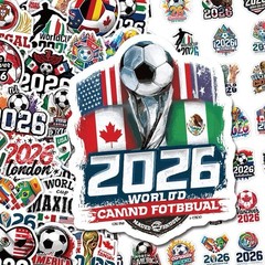 20Pcs Random 2026 World Cup Soccer Sport Party Favor Waterproof Stickers