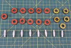 Mission Bearings [ 11 Swiss Orange + 5 Yellow ABEC 7 + 8 Axles ] Roller Hockey