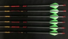 Gold Tip Hunter 400 Carbon Arrows w/ 2″ Raptor-X Vanes 6pk BRAND NEW