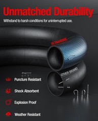Heavy Duty 3.0/3.25-21 Butyl Rubber Inner Tube, TR4 Valve Stem, 2.1mm Thick