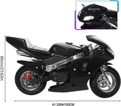 50cc 2-Stroke Gas Motorcycle for Adults & Teens, Heavy-Duty Pocket Motorcycle