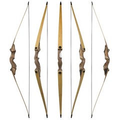 60″ Hunting Longbow Bow Arrow Kit LH/RH 20-50lbs Takedown Wooden Riser Shooting