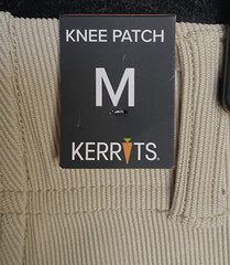 KERRITS Size M Tan Ribbed Microcord Tight Knee Patch Riding Breeches Women’s NWT