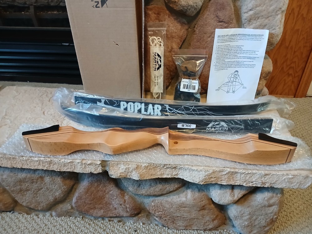 MARTIN ARCHERY 35lb «POPLAR» TAKE DOWN RECURVE BOW «NEVER USED» 66″ W/28″DRAW RH
