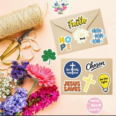 300PCS Inspirational Christian Stickers, Vinyl Waterproof Jesus Bible Verse S…