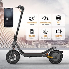 650W 12″ Tire Electric Scooter Adults Folding E-Scooter 45km Range 20MPH Commute