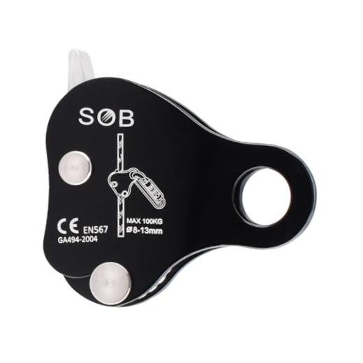 Climbing Ascender Fall Protection Rope Grab Belay Device Gear Aluminum Black