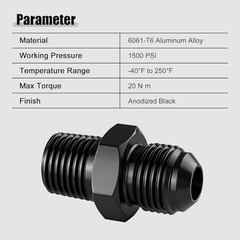 6AN to 1/4″ NPT Fuel & Oil Adapter Fitting, AN6 Male Flare to 1/4 NPT Aluminum