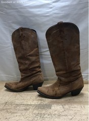 Dingo Vintage Brown Suede Slouch Western Cowboy Boots Women’s