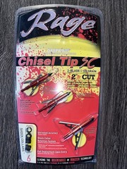 ONE Rage Slipcam CHISEL TIP SC 2″+ cut mechanical 2 blade broadheads 100 grain