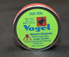 Case of 5000 Vogel Match-Diabolo .177 Cal / 4.5mm Airgun Pellets 10 Sealed Tins
