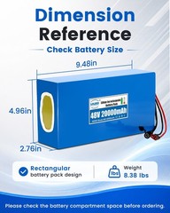 48V 20Ah Lithium Battery Pack Rechargeable for 48V Electric Bicycle System