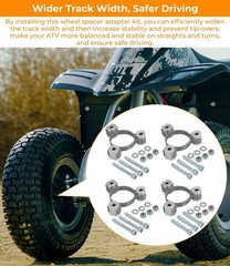 For Razor Dirt Quad Wheel Spacer Kit, 3″ Wider Front, 2″ Wider Rear, 24v or 36v