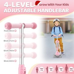 3 Wheel Scooter for Kids Ages 2-10 Years, 2 in 1 Kick Kids Scooter with Swive…
